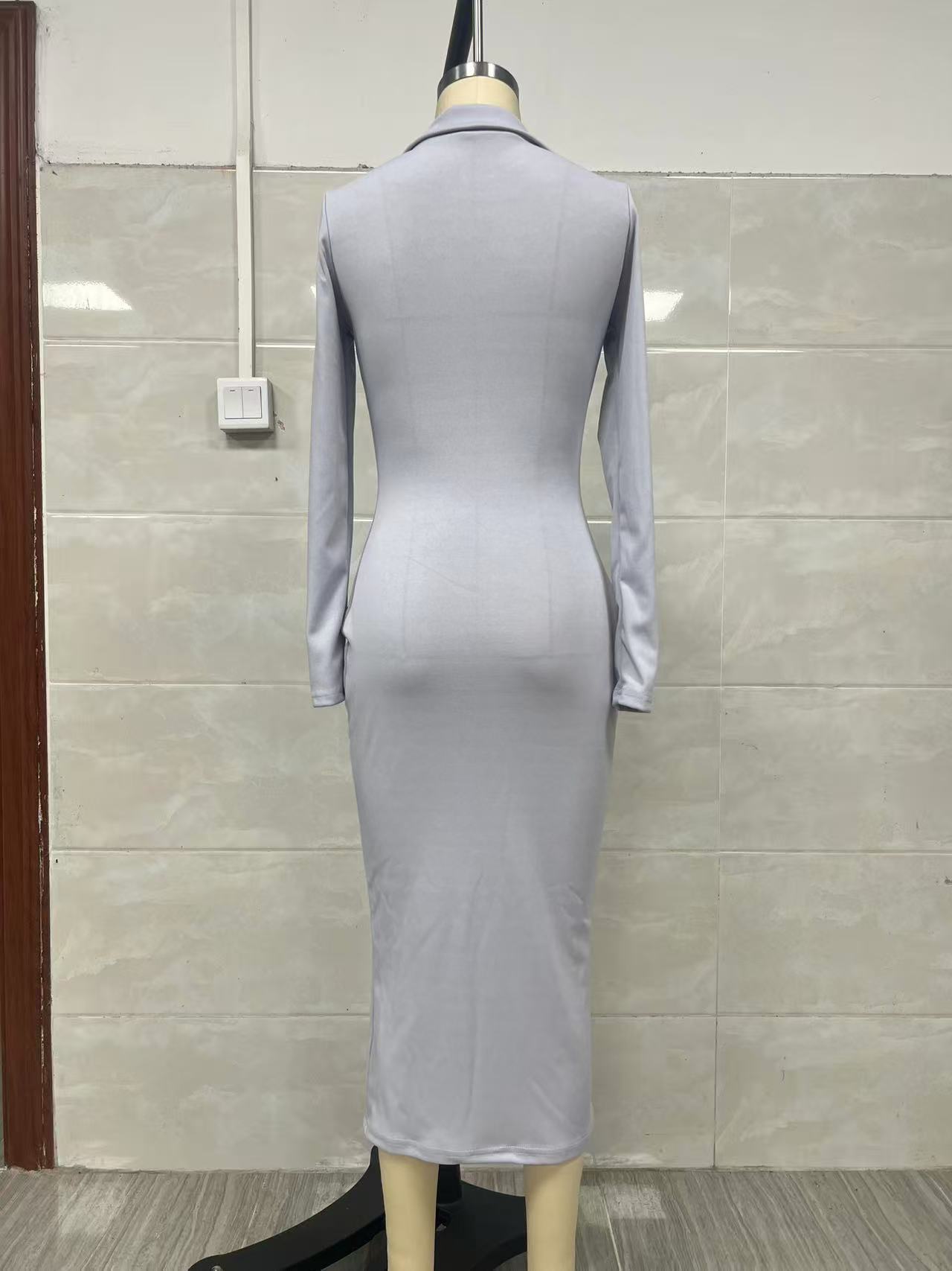 Women's Zip Front Pencil Dress – Zip Detail and Fabric Close-Up