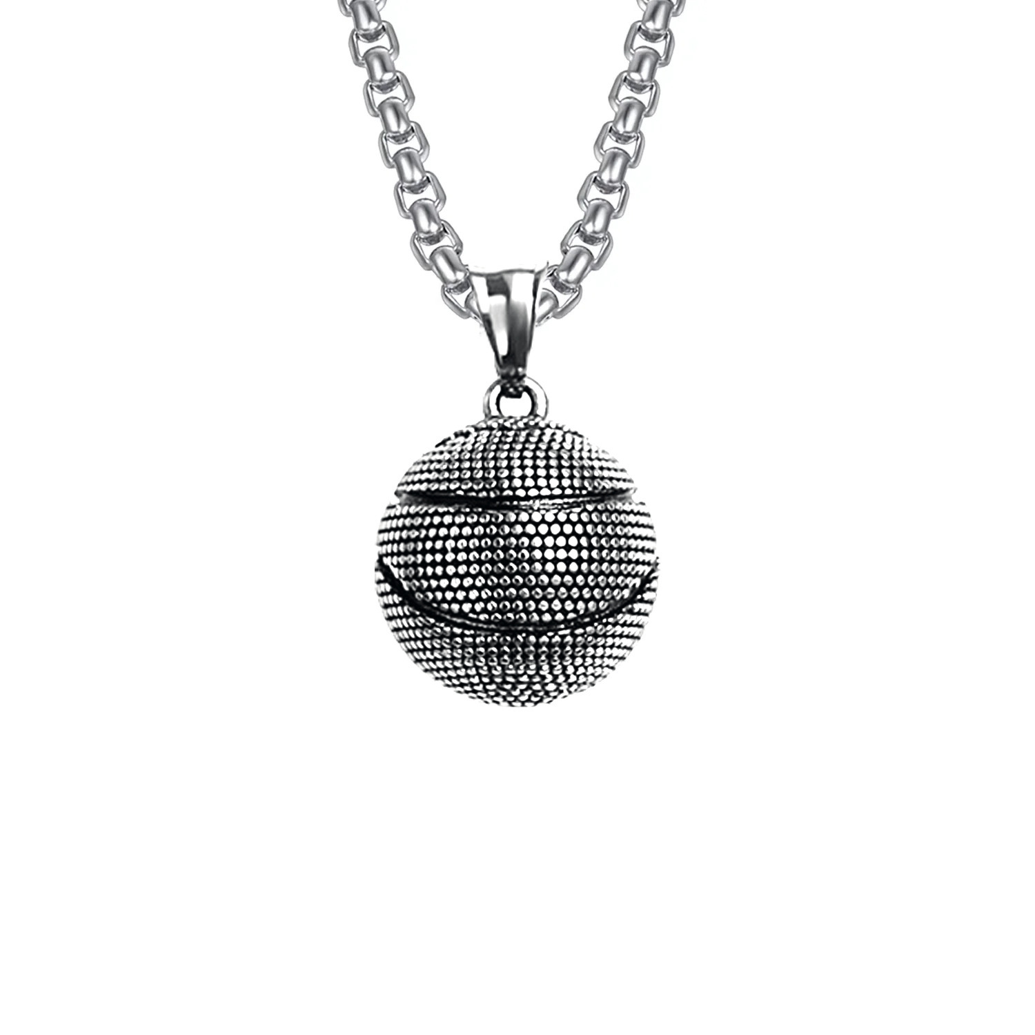 Men's Fashion Stainless Steel Basketball Necklace