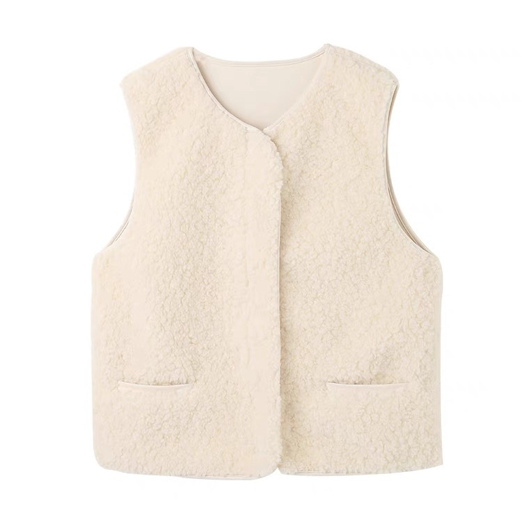 Lambswool Fur Vest For Women Autumn And Winter Small Loose Sleeveless Waistcoat