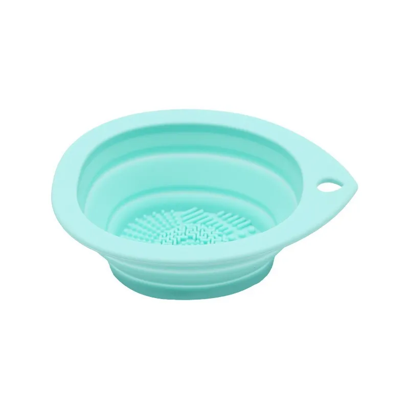 Folding Silicone Solid Color Beauty Tools Pad For Washing Brush - Water Drop Green