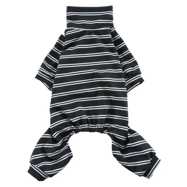 Summer Dog Clothes Striped Home Pajamas Thin Black - Shop at LoveMi