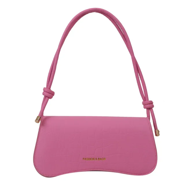 Summer Minimalist PU Underarm Bag Chic Solid Color Square Shoulder Purse Versatile Crossbody Tote For Women Elegant Office Pink - Shop at LoveMi