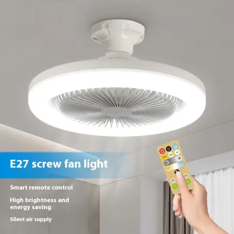Intelligent Remote Control Led Fan Light E27 Screw Adjustable