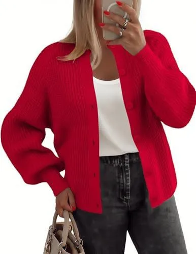 Round Neck Buckle Autumn Fashion Clothing Sweater Red - Shop at LoveMi