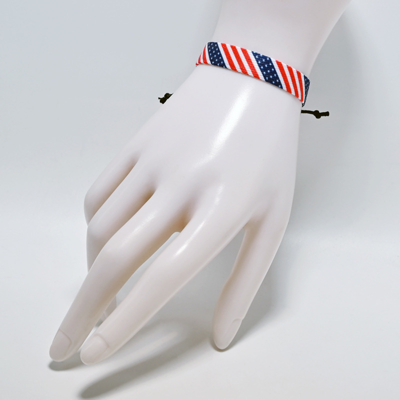 Fabric Festival Party Keepsake Patriotic Independence Day Braided Bracelet