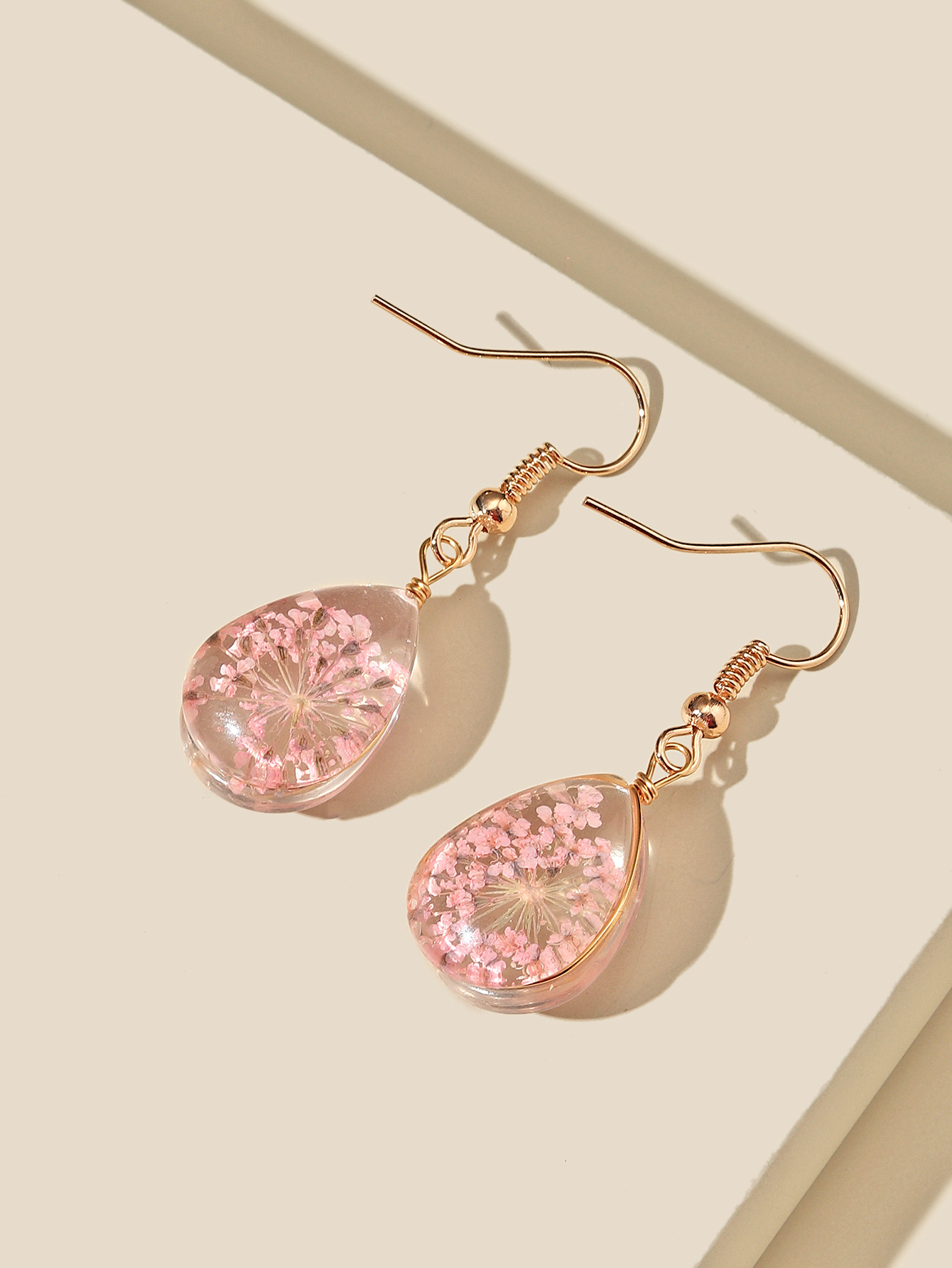 Dried Flower Transparent Simple Personalized Eardrops