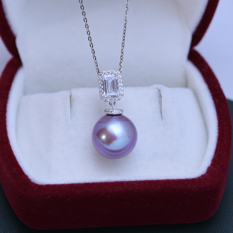 S925 Silver Purple Pearl