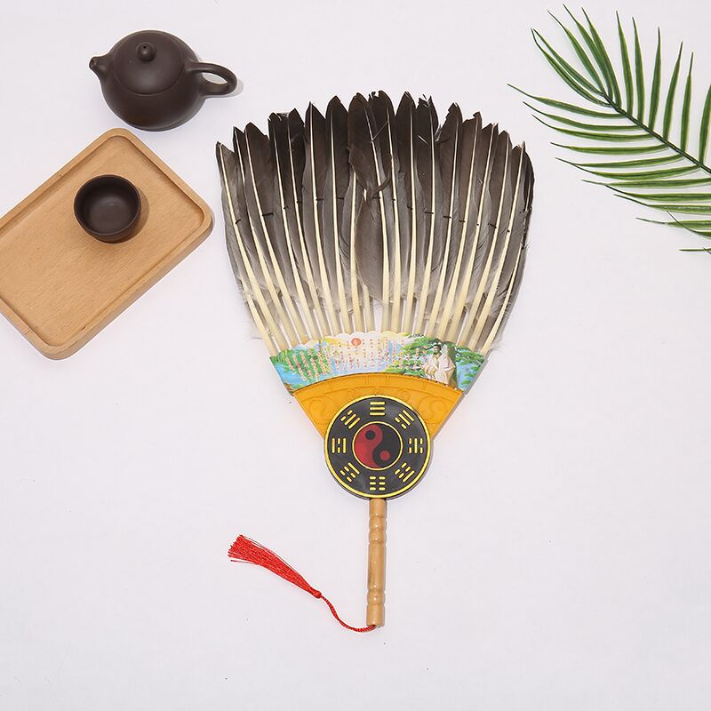 Three-layer Feather Fan Craft Zhuge Liang Feather Fan