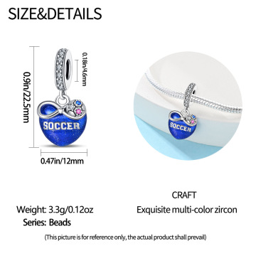 Football DIY Bead Pendant Bracelet Accessories