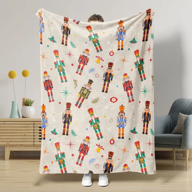 Nutcracker Pattern Blanket Boy Girl Christmas Gift Four Seasons Universal Suitable For Bed Sofa Decoration Style 6 - Shop at LoveMi