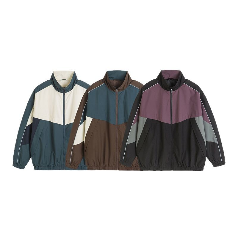 Womens Sporty Casual Jacket With Three-Color Paneling