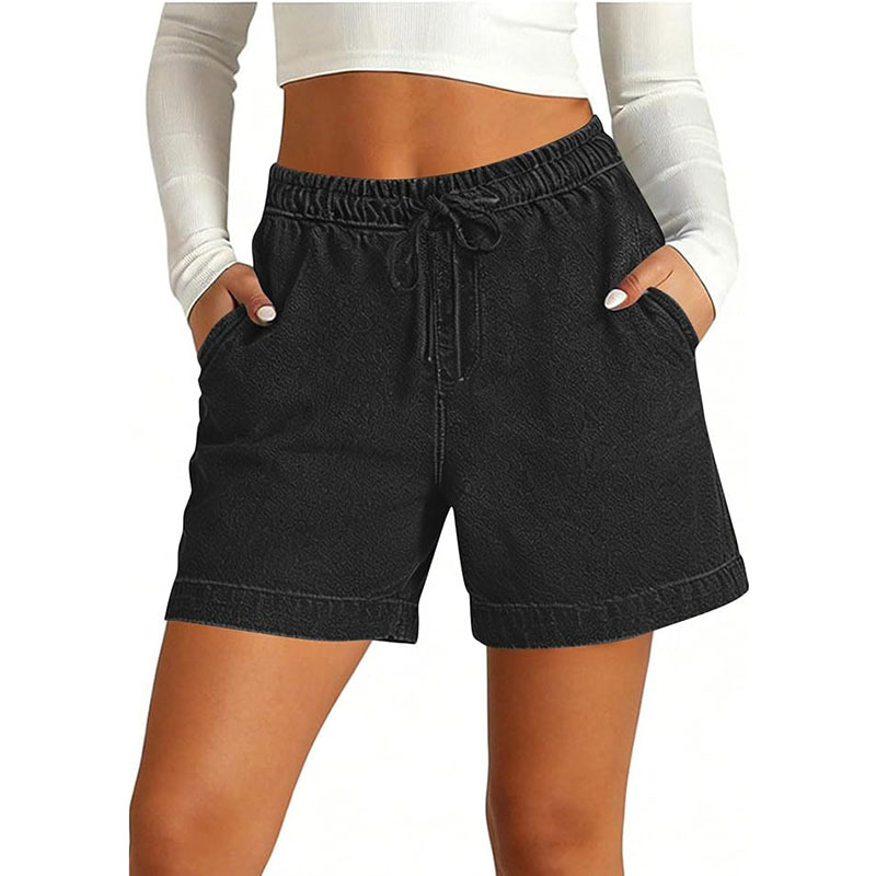 Womens Stretchy High-waisted Lightweight Summer Casual Loose-fit
