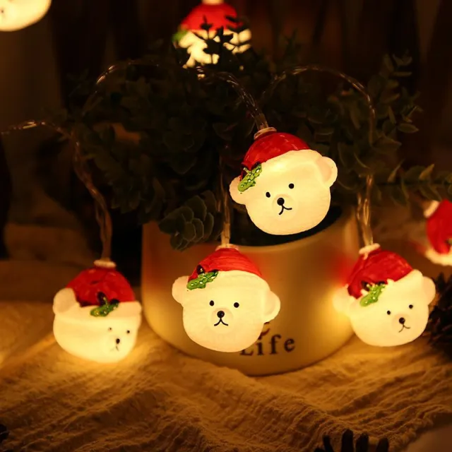LED Christmas Holiday String Light Old Man Snowman Decorative Colored String Lights Christmas Bear - Shop at LoveMi