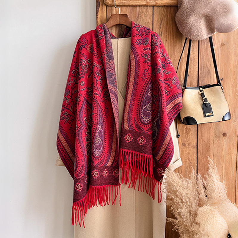 Ethnic-style Cashew Flower Shawl Scarf