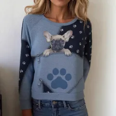 Women's Casual Christmas Digital Printing Sweater - Color-Xxl - View 1