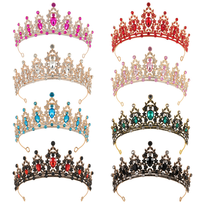 Bride Headdress Baroque Crown Rhinestone