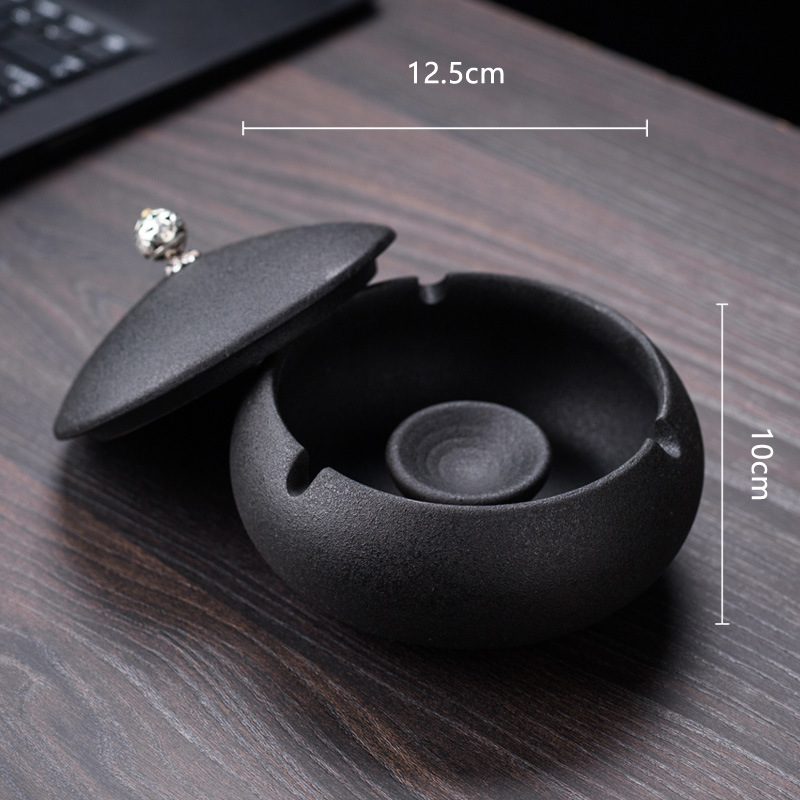 Black Porcelain Ashtray