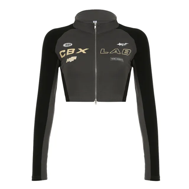 Long Sleeve Maillard Zipper Sweater Top Brown - Shop at LoveMi