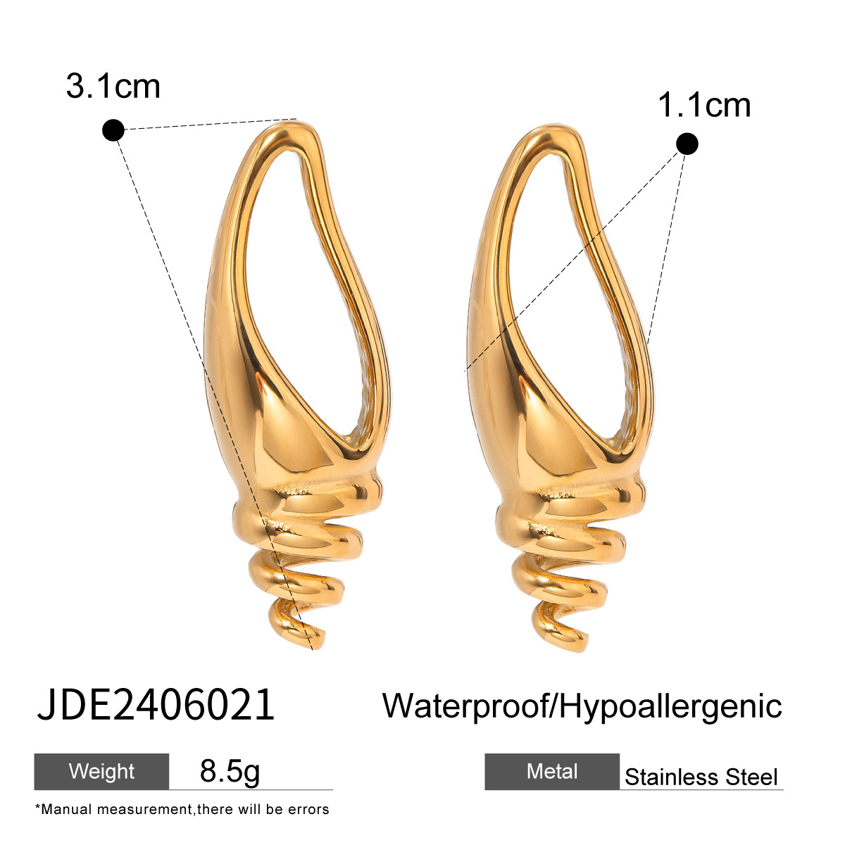 European And American Exaggerated Conch Earrings Summer Vacation High Sense