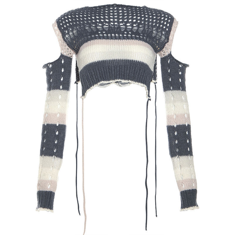 Women's American-style Hollow-out Long-sleeved Top