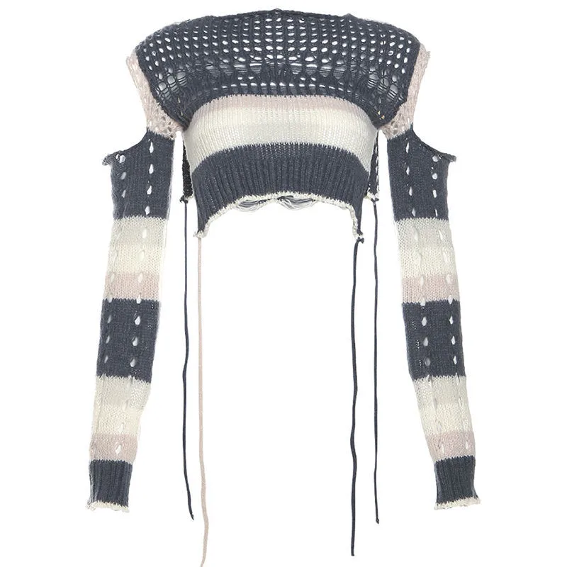 Women's American-style Hollow-out Long-sleeved Top - Top