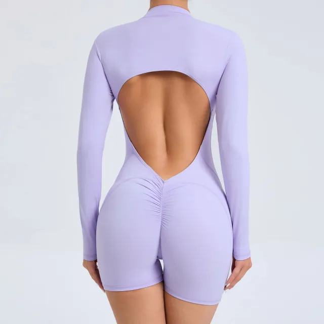 Women's Fashion Personality Quick drying Yoga Jumpsuit Light Purple - Shop at LoveMi