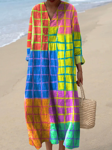 Long Sleeve Shirt Dress Women's Casual Floral 3D Printing Floral - Shop at LoveMi