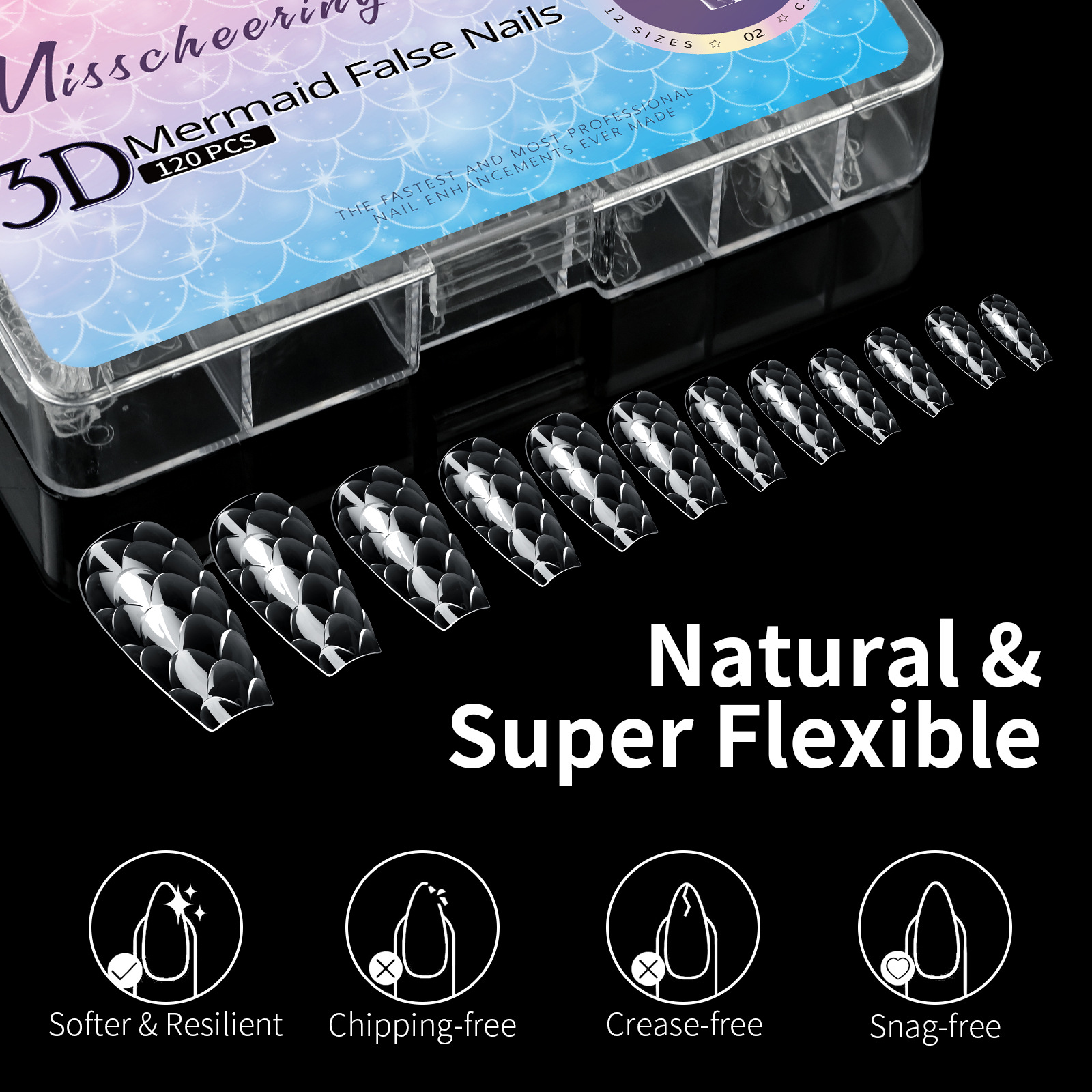 3D Scale Long Shaping Nail Tip
