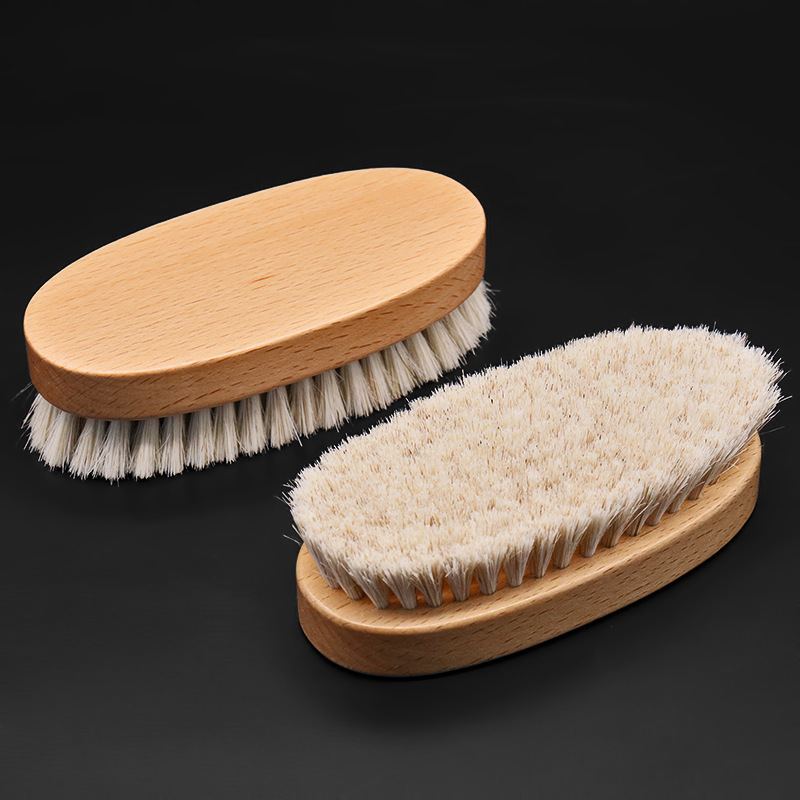 Oval Horse Hair Shoe Soft Bristle Brush Shoe Polish
