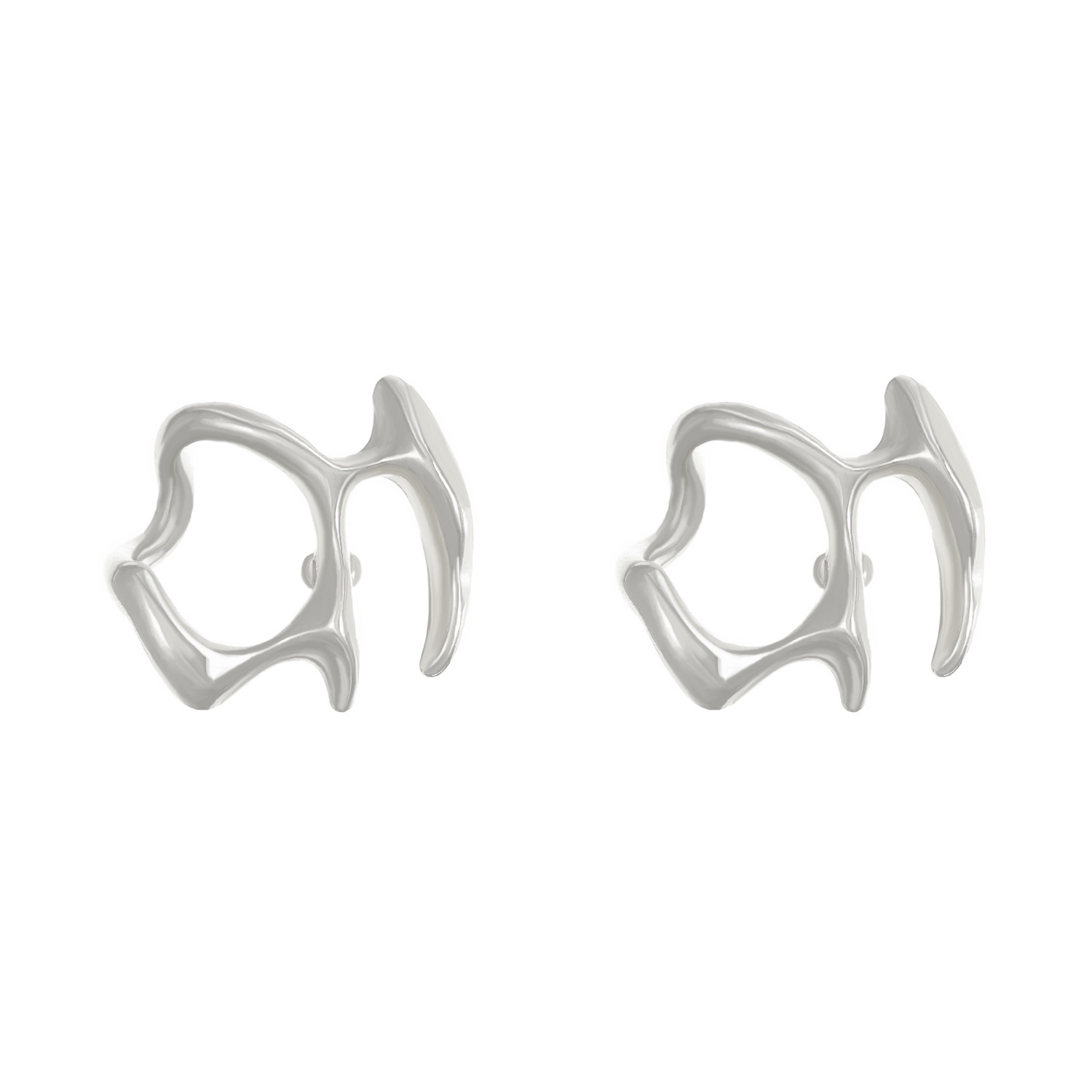 Cold Wind Irregular Liquid Hollow Ear Stud