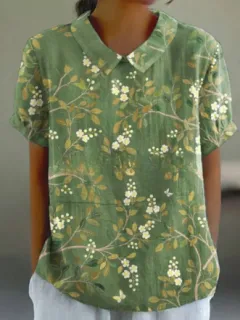 Digital Printing Loose Casual Women's T-shirt Polo Shirt - 2Style-Xxs - View 1
