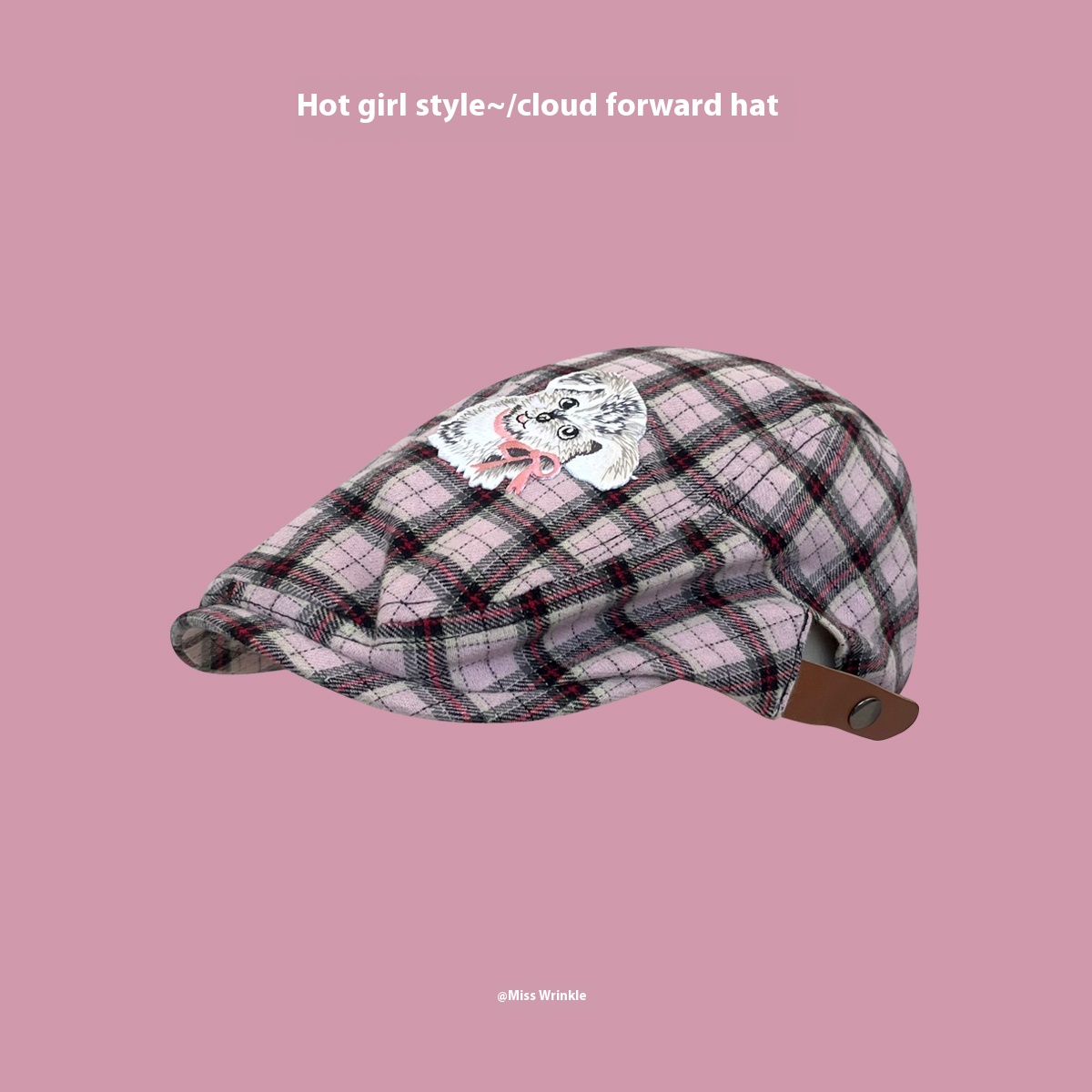 Kitten Plaid Advance Hats Pink