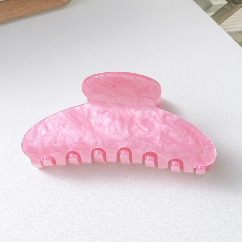 Retro Acrylic Simple Ins Hair Clip - Mermaid Rose Pink