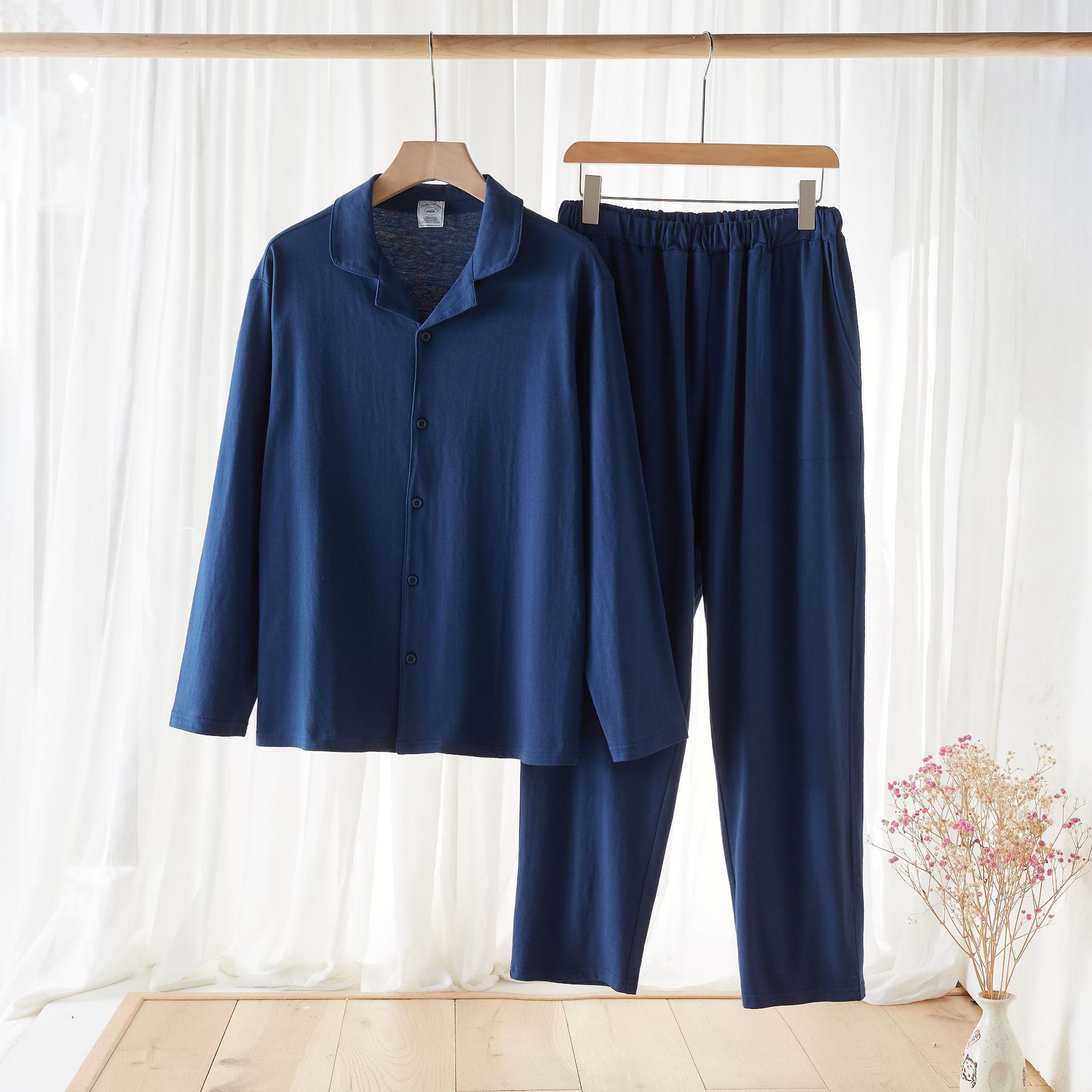 Pure Cotton Home Wear Couple Long-sleeved Trousers