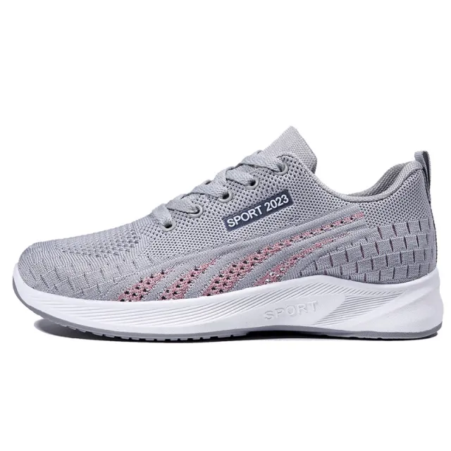 Flat Flying Woven Breathable Mesh Surface Sneaker Women's Casual Soft Bottom Shoes Gray - Shop at LoveMi