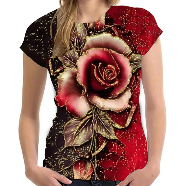 Women's Rose Summer Short Sleeve Rose - Shop at LoveMi