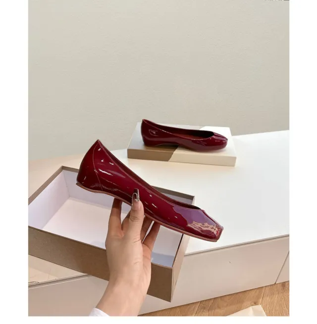 Women's Slip on Flat Bottom Split Toe Pumps Red - Shop at LoveMi