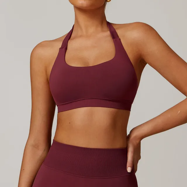 Naked Women Quick drying Sports Elasticity Halterneck Vest Red - Shop at LoveMi
