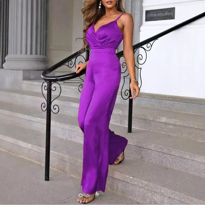 Elegant Chic Collar Wide-leg Jumpsuit