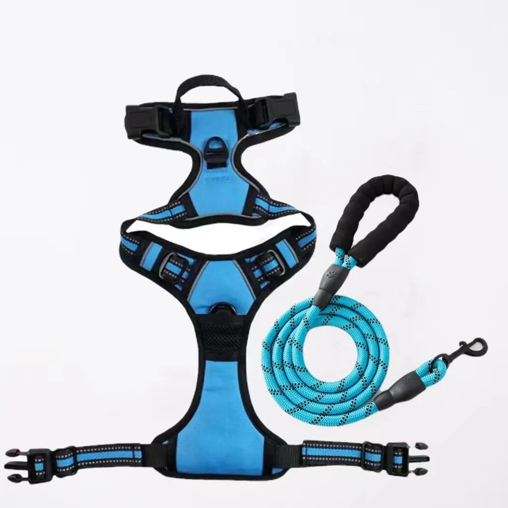 Pet Hand Holding Rope Chest And Back Nylon Dog Rope - Blue 1.5 M Rope