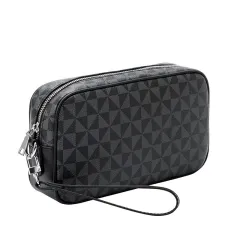 All-matching Printed Clutch Personalised Business Hand-held Bag Clip Wallet - Black - View 1