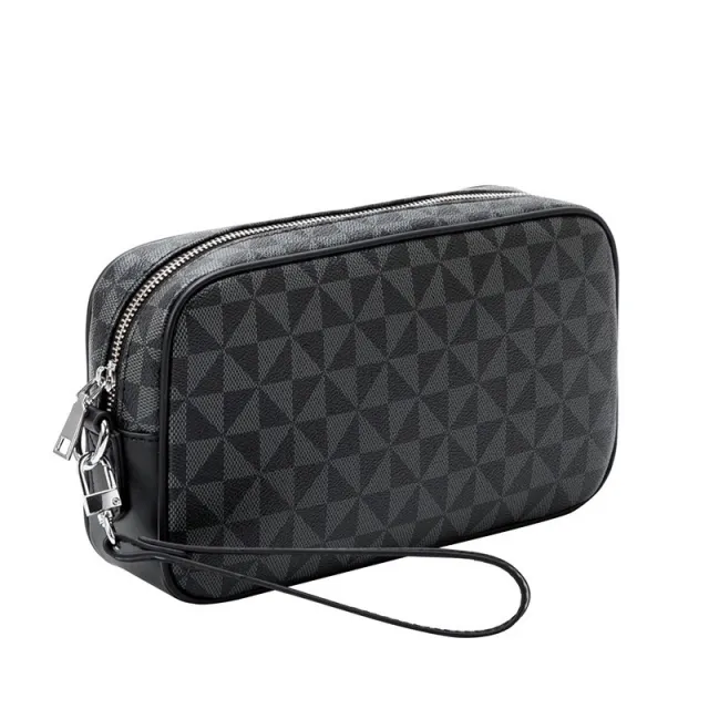All matching Printed Clutch Personalized Business Hand held Bag Clip Wallet Black - Shop at LoveMi
