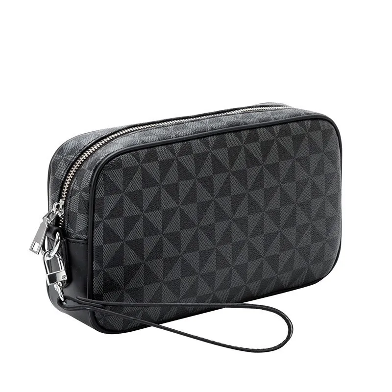 All-matching Printed Clutch Personalized Business Hand-held Bag Clip Wallet - Black