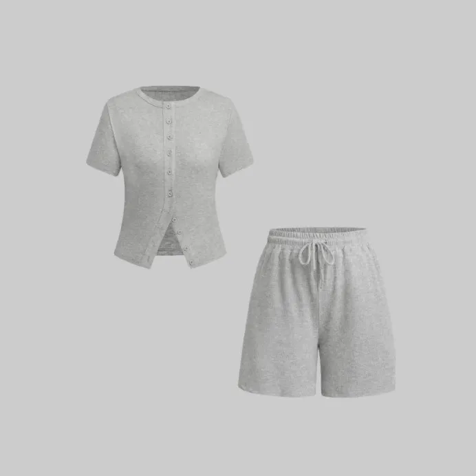 Women's Sexy Slim-fit Short Sleeve Blouse And Pants