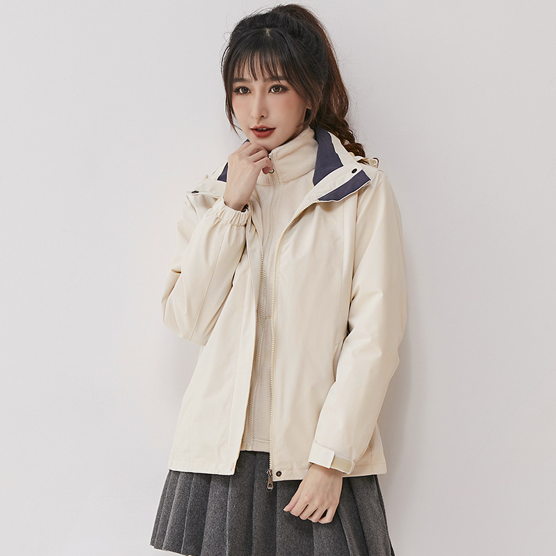 Shell Waterproof Windbreaker Jacket Top Suit Women'S Ivory White - Shop at LoveMi