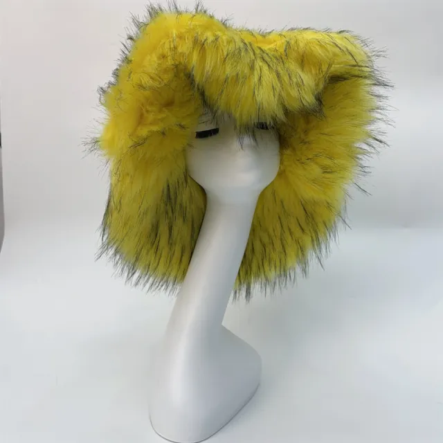 Fashionable All match Raccoon Fur Hat Yellow - Shop at LoveMi
