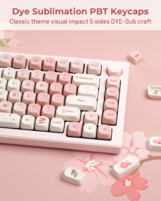 Title 1, Cherry BlossomTheme Full Set Key Cap PTB Five-s...