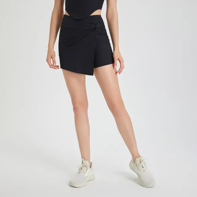 Women's Ribbed Twist High Waist Skirt Sexy Black - Shop at LoveMi