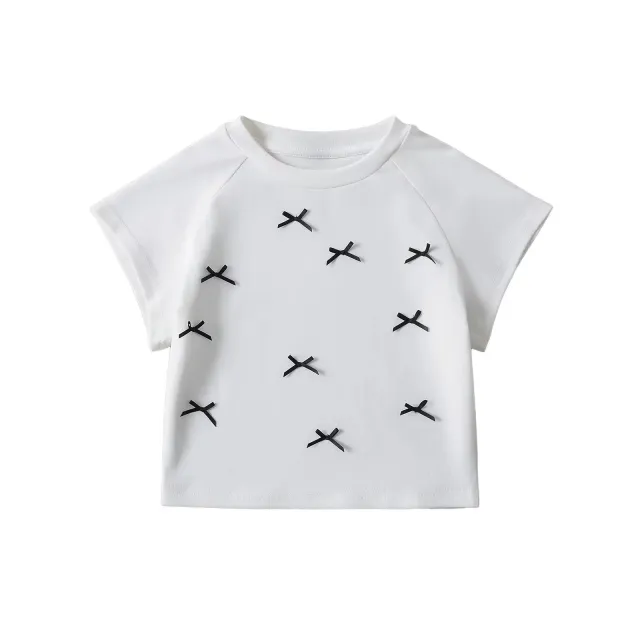 Women's Summer Round Neck Drop Shoulder Short Sleeve T shirt White - Shop at LoveMi