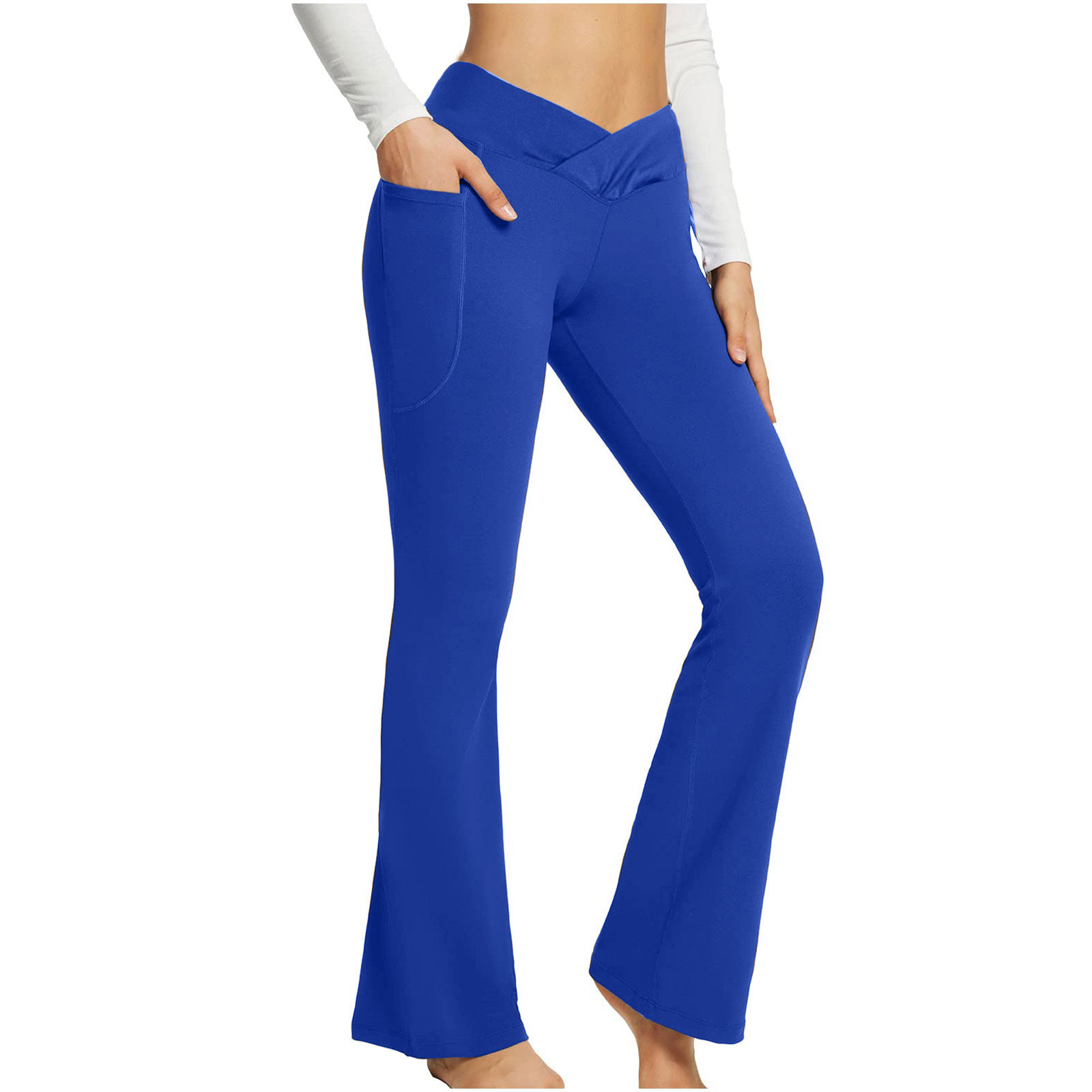 High Waist Slim Fit Wide Leg Yoga Pants Women - Picture 7 of 16